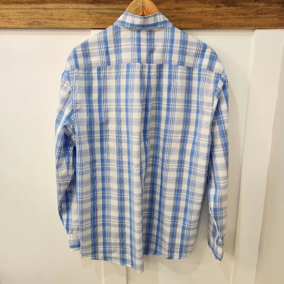Johnnie O Shirt Mens XL Blue White Plaid Button Down West Coast Prep Surfer - Picture 3 of 14